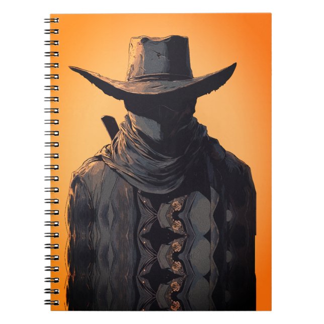 Mörk Cowboy-utomlagens väggkonsttryck Anteckningsbok (Framsidan)