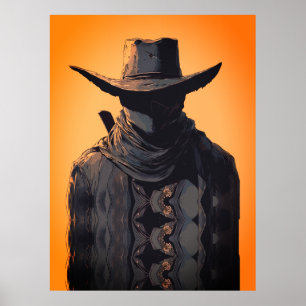 Mörk Cowboy-utomlagens väggkonsttryck Poster