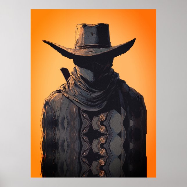 Mörk Cowboy-utomlagens väggkonsttryck Poster (Framsidan)