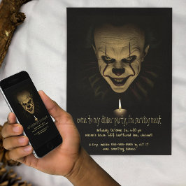 Mörk Creepy Clowing Candle Halloween fest Inbjudningar