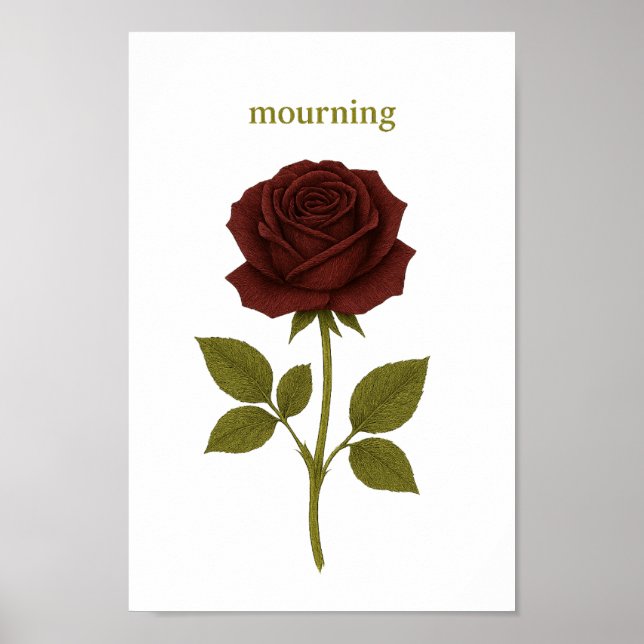 Mörk Crimson ro - Mourning Poster (Framsidan)