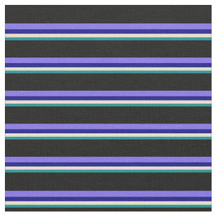 Mörk Cyan, Beige, Blue, Medium Slate Blue & Black Tyg