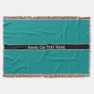 Mörk Cyan blåttanpassningsbarnamn eller text här Filt