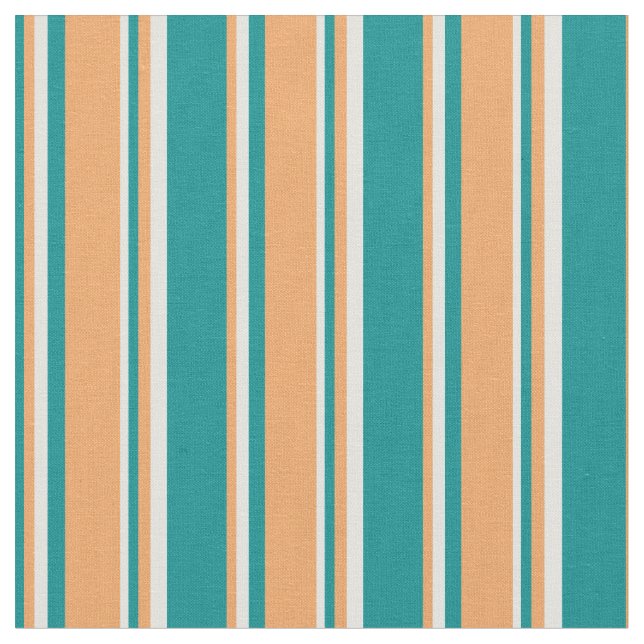 Mörk Cyan, Brown och Light Cyan Färgad Rand Tyg (Närbild)