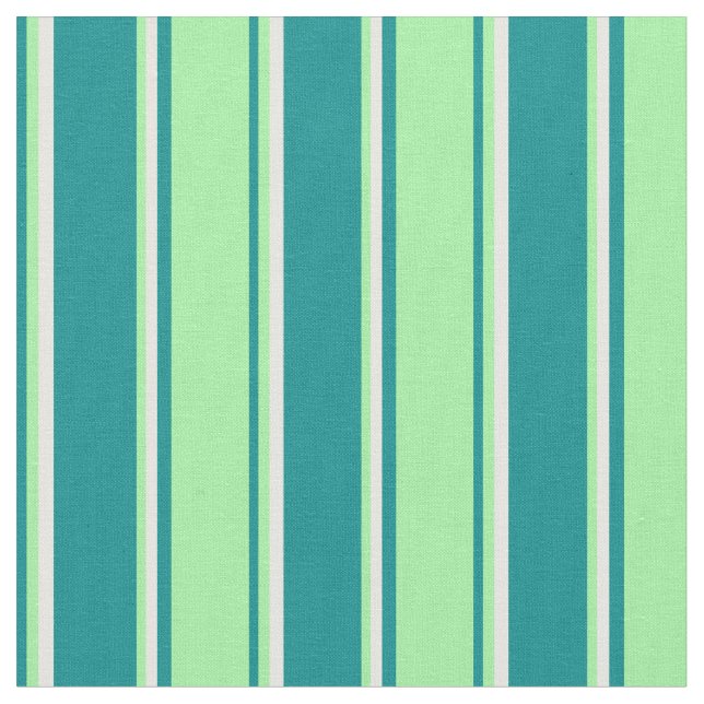 Mörk Cyan, Grönt och Vit Färgad Mönster Tyg (Närbild)