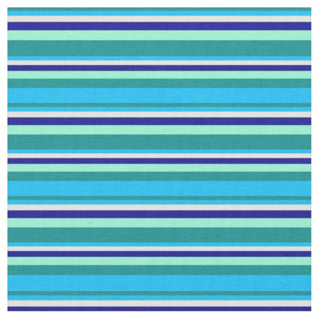 Mörk Cyan, Himlar Blue, Beige, Mörk blått och akva Tyg (Närbild)