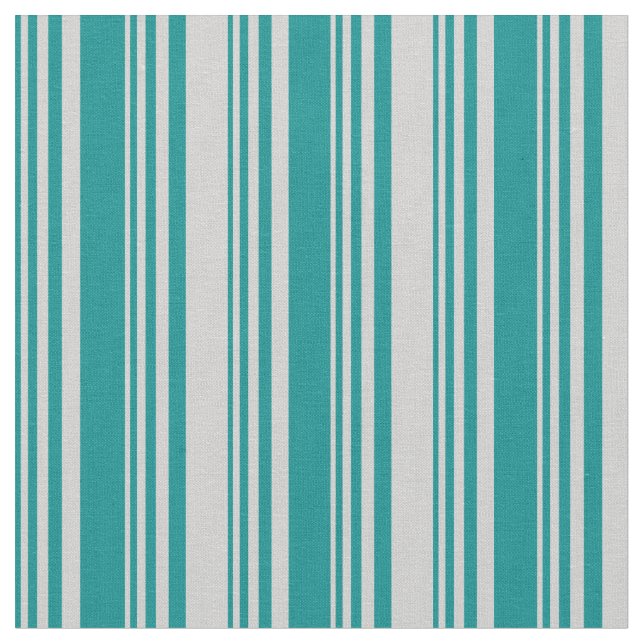 Mörk Cyan & Light Grått stripe/lint Mönster Tyg (Närbild)