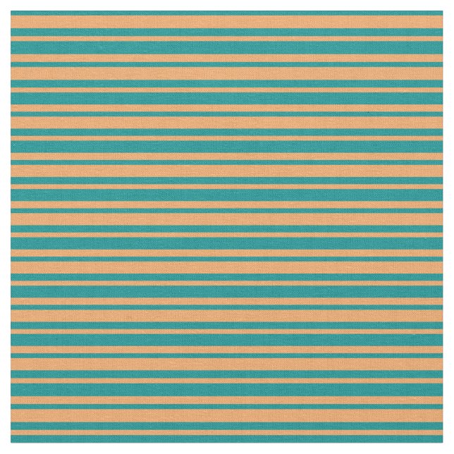 Mörk Cyan och Brunt Färgad Mönster stripe Tyg (Närbild)