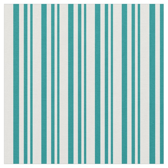 Mörk Cyan och Mint Cream Rand Mönster Tyg (Närbild)