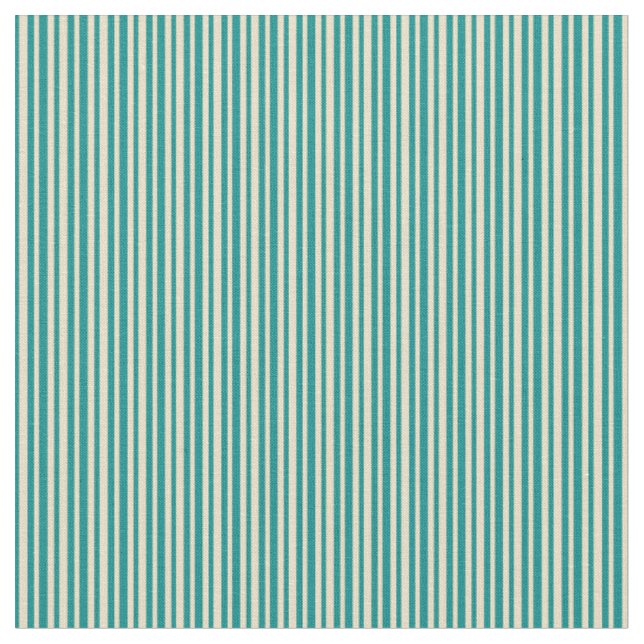 Mörk Cyan och Tan Linjer Mönster Tyg (Närbild)