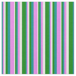 Mörk Cyan, Violet, White och Grönt Mönster Tyg
