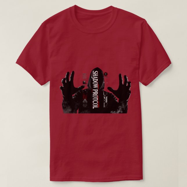 Mörk Cyberpunk-Hacker-Techwear-T-Shirt T Shirt (Design framsida)