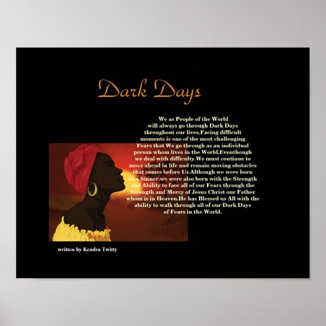 Mörk Dag Poster (Framsidan)
