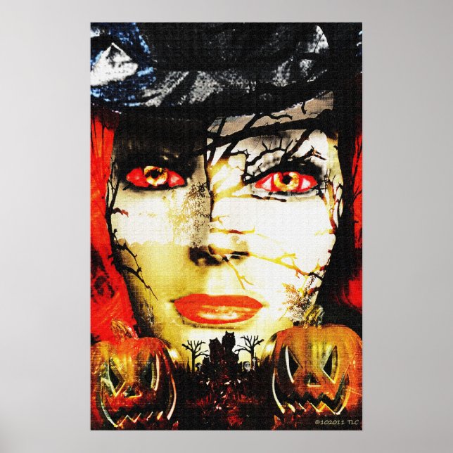 Mörk Dam i Halloween Poster (Framsidan)