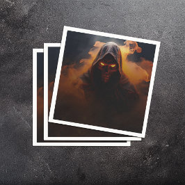 Mörk demon med orange rökhalloween pappersservett