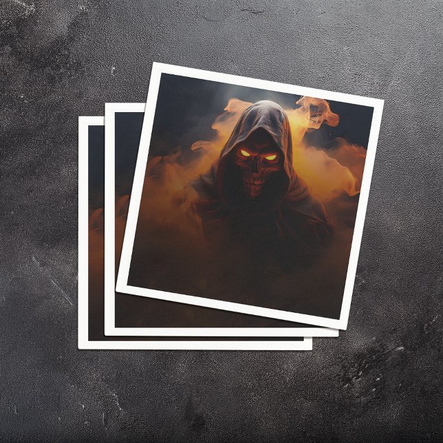 Mörk demon med orange rökhalloween pappersservett (Skapare uppladdad)