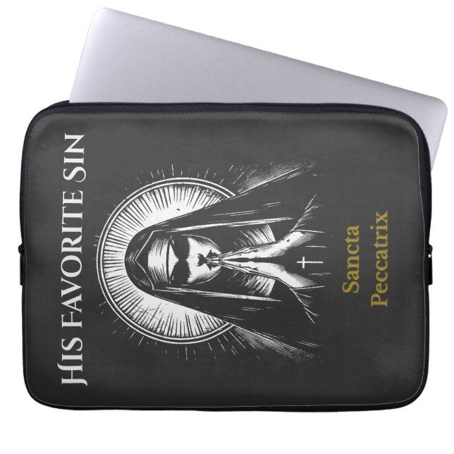 Mörk Demonisk Nunna  Laptop Fodral (Framsidan)