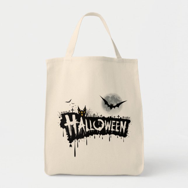 Mörk Design Halloween Tote Bag Tygkasse (Framsidan)