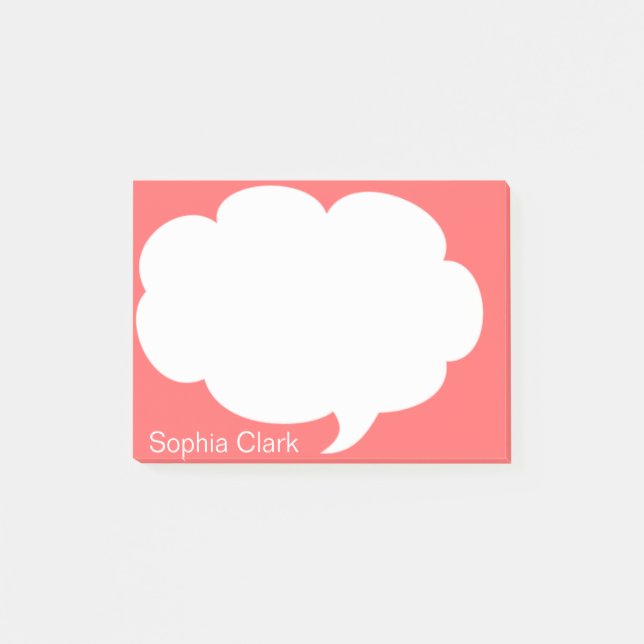 Mörk - det orange samtalet bubblar rundad post-it block (Framsida)