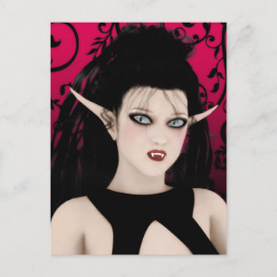 Mörk Diva Gothic Vampire Art-vykort Vykort