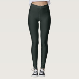 Mörk djungelgrön färg enfärgad slät leggings