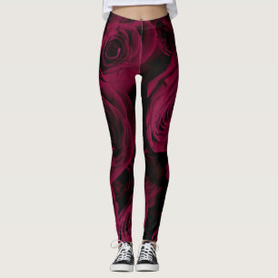 Mörk djupt röd magenta burgundy ro leggings