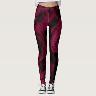Mörk djupt röd magenta burgundy ro leggings