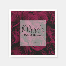 Mörk djupt röd magenta burgundy ro pappersservett