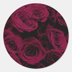Mörk djupt röd magenta burgundy ro runt klistermärke