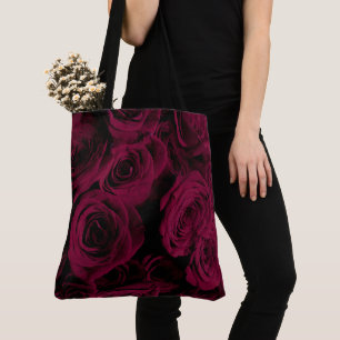 Mörk djupt röd magenta burgundy ro tygkasse