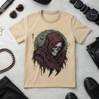 Mörk Dödgrim Skalle Grafisk T-Shirt
