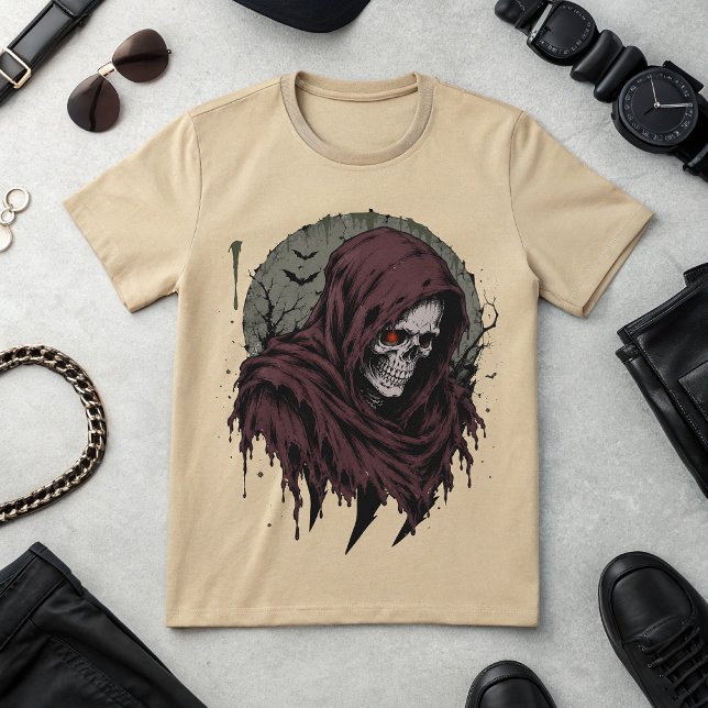 Mörk Dödgrim Skalle Grafisk T-Shirt  (Skapare uppladdad)