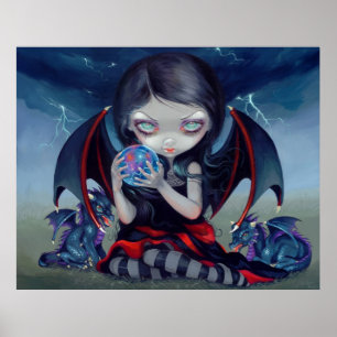 Mörk Dragonling ART PRINT gothic Dron Fairy Poster