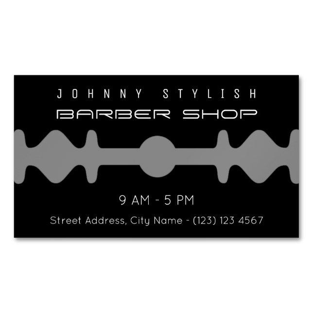 Mörk duo tonar rakbladet formar ramen täcker magnetiska visitkort (Framsida)