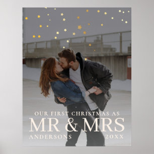 Mörk Dusky Couple Photo med stjärnor till jul Poster