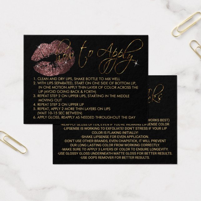 Mörk Dusty Ro Glitter Läppar - Hur ska tillämpning Visitkort (Kontor)