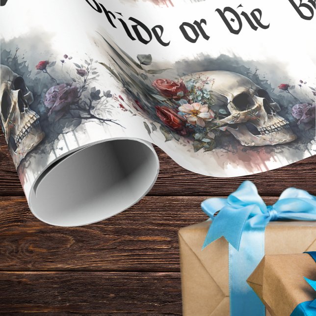 Mörk dyster gotisk brud eller dö bröllopsdusch presentpapper (Skapare uppladdad)