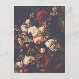 Mörk dyster romantisk blomsterrblank vykort