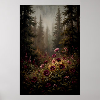 Mörk Dyster Skogsblomma Poster