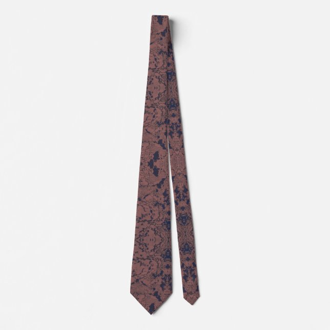 Mörk Elegance: Abstrakt Brown och Lila Art Slips (Framsida)
