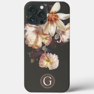 Mörk Elegance Blommigt Personlig Monogram