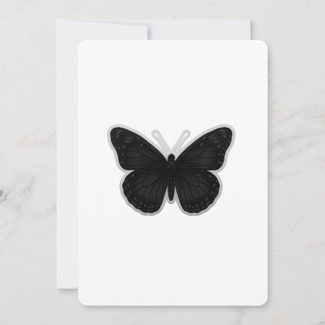 Mörk Elegans Fjäril  Inbjudningar (Framsida)