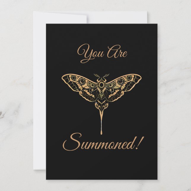 Mörk Elegans-Svart & Guld Inbjudningar (Framsida)