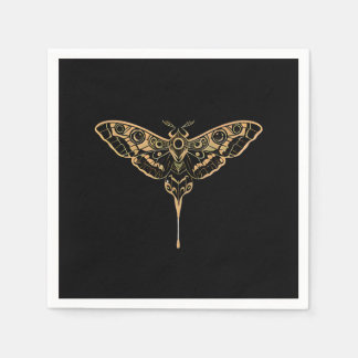 Mörk Elegans-Svart & Guld Pappersservett