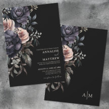 Mörk Elegant Blommig Bröllop