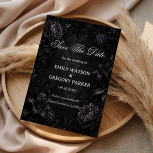 Mörk Elegant Blommig Gotik Spara Datumet