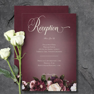Mörk Elegant Burgundy Cream Blur Blommigt Recept f Tilläggskort