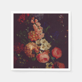 Mörk Elegant Burgundy Moody Blommigt Pappersservett