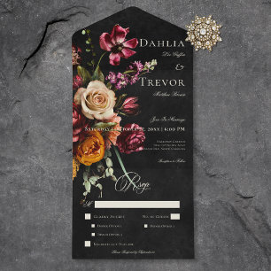 Mörk Elegant HöstBlommigt Bröllop-middag