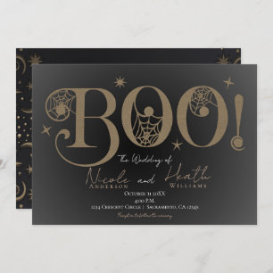 Mörk Elegant Rustic BOO Magic Halloween Bröllop Inbjudningar